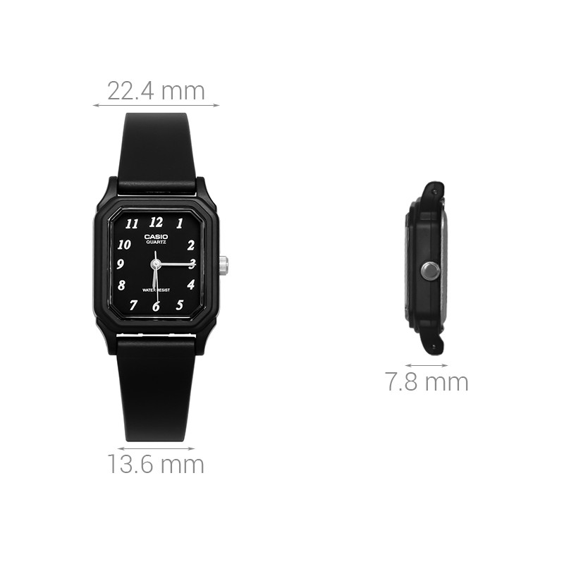 Đồng hồ nữ Casio LQ-142-1BDF Chính Hãng - Dây nhựa đen- Chống nước