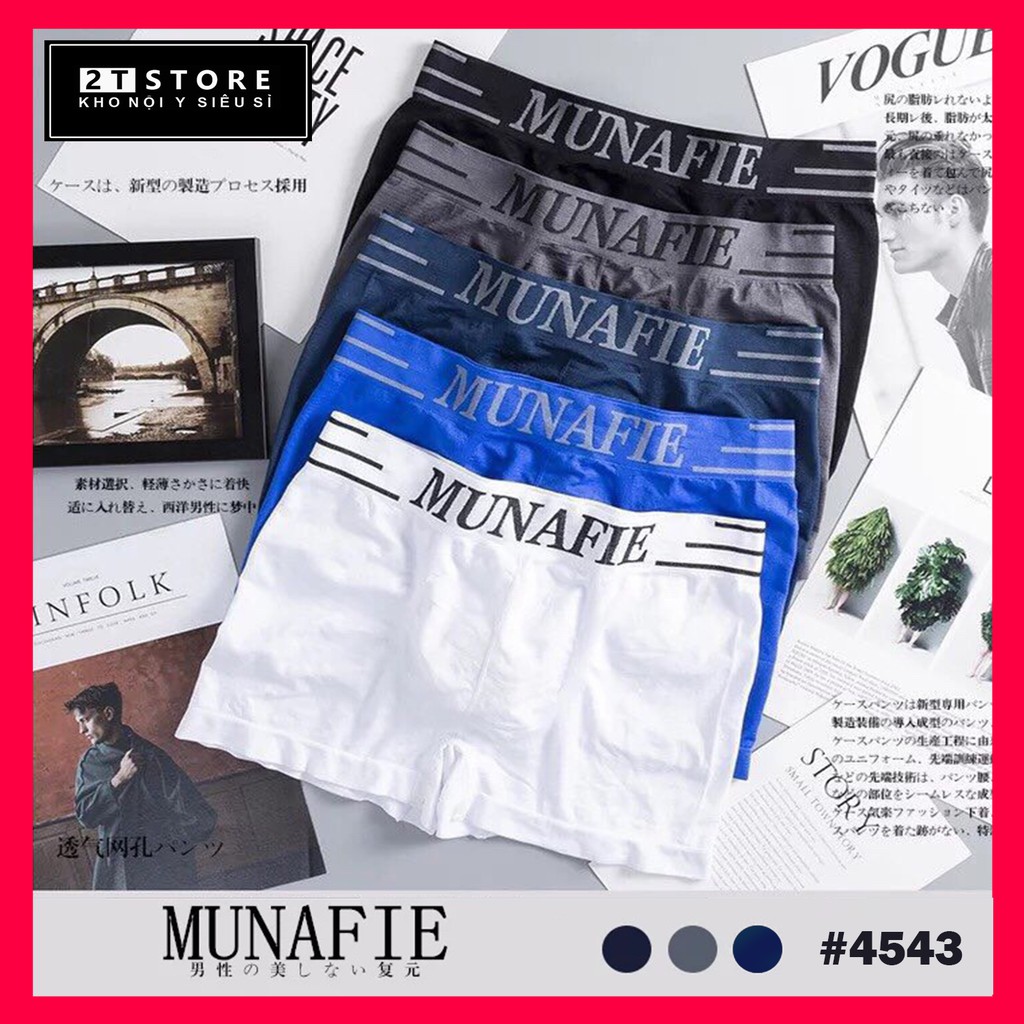 Hộp J-Man 4 quần lót boxer đùi nam dệt kim Munafie 4543 Nhật Japan nam tính (45-90 Kg) | 2T Store nội y siêu sỉ