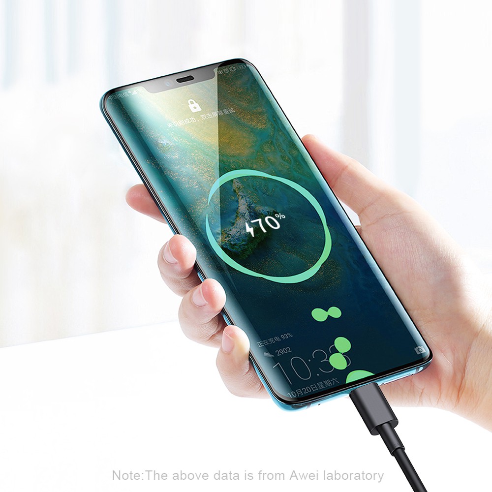Cáp sạc nhanh Awei CL-77T 5A chuyển đổi từ USB sang cổng type C 40W cho điện thoại Samsung/Vivo/Huawei/Xiaomi