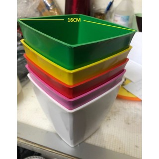 10 chậu vuông 16cm sắc màu đẹp giá tốt