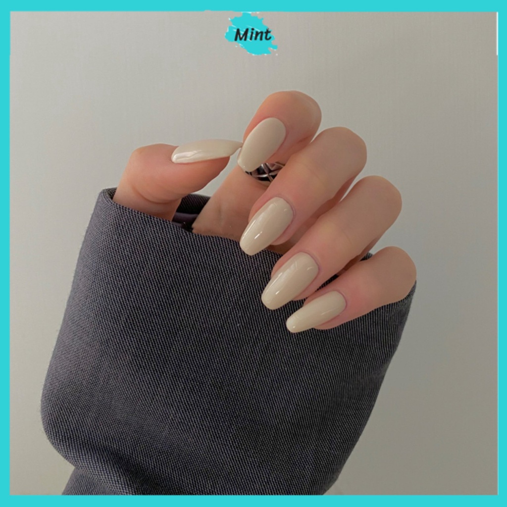 ❤️ĐỔI MÀU + FORM❤️ Nail Box Móng Úp Thiết Kế Trơn NB33 Nailbox Trơn Màu Trắng Sữa Sơn Siêu Bền