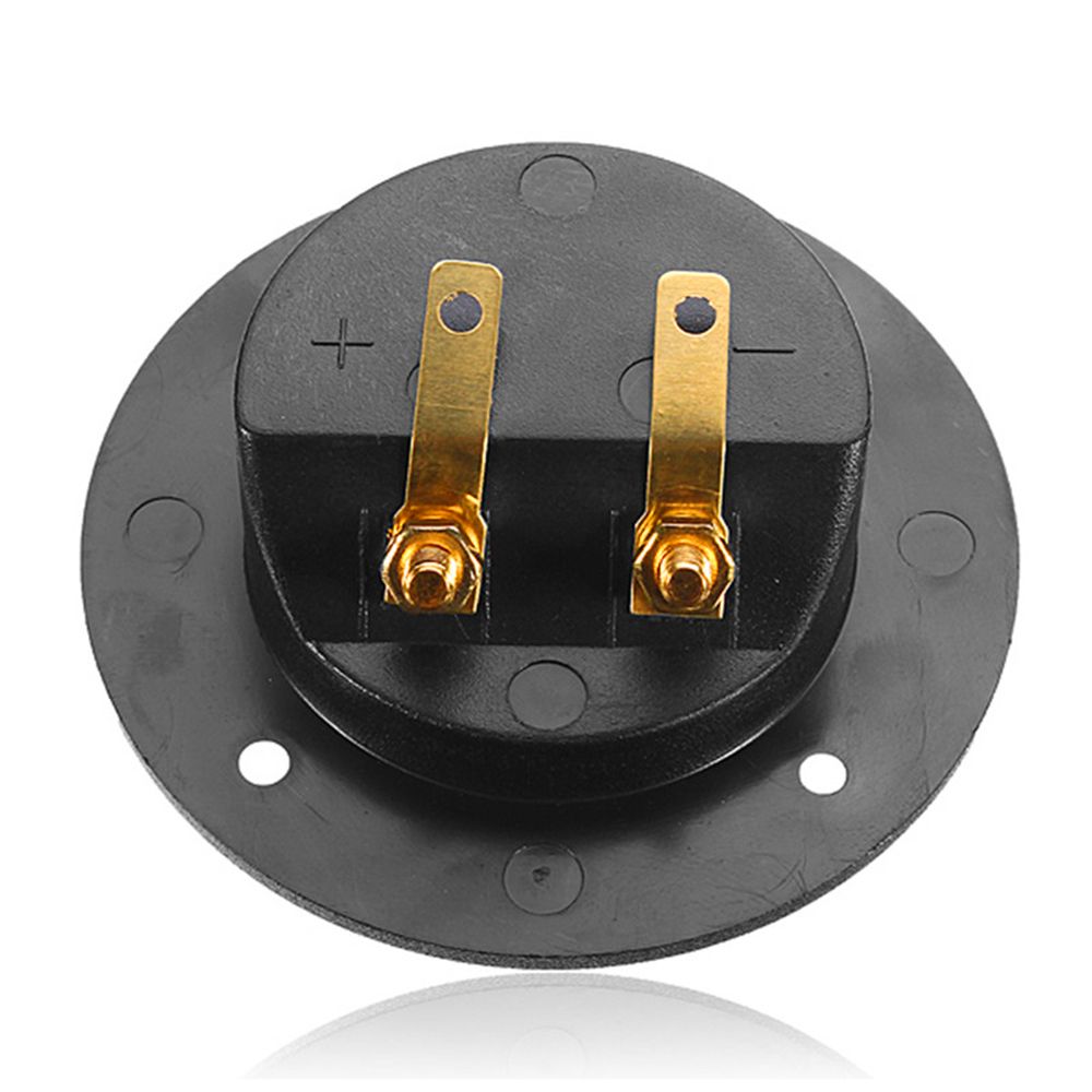 ☆YOLA☆ Black Speaker Terminal Connectors High Quality Stereo Plug Round Boxes with 2 Banana Jack Connection Brand New Gilded Spring Cup Subwoofer