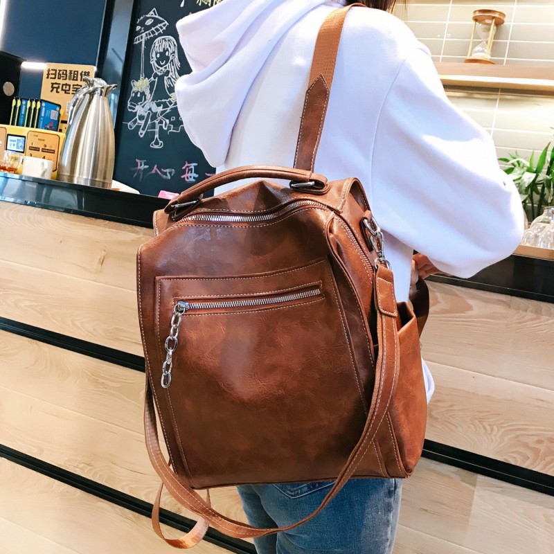 Balo ulzzang cặp sách đi học ba lô túi xách thời trang nữ đẹp da đen hồng nâu kiểu dáng hàn quốc