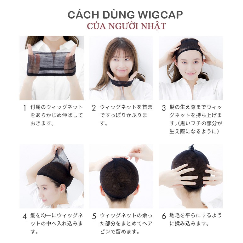 Wigcap - Lưới Đội Trùm Tóc Giả Màu Đen