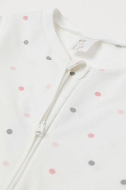 Set 2 body kéo khóa trắng chấm bi, hồng cho bé gái H&M authentic 💯