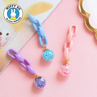 [DIY] Móc khóa dây xích trang trí sổ còng A5/A6/A7/Mini/Binder hạt thủy tinh ngôi sao màu pastel xinh xắn lấp lánh