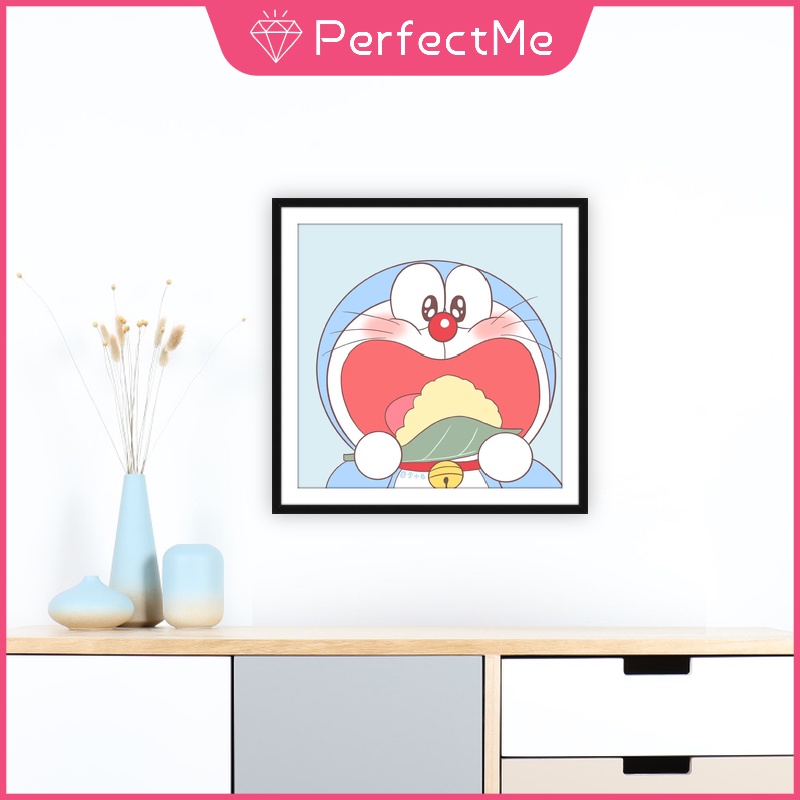 Tranh Đính Đá Thủ Công Tự Làm Hình Doraemon 30X30cm