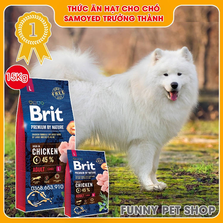 Đồ ăn cho chó Samoyed trưởng thành vị thịt gà - Brit Premium by Nature Adult L [1Kg]