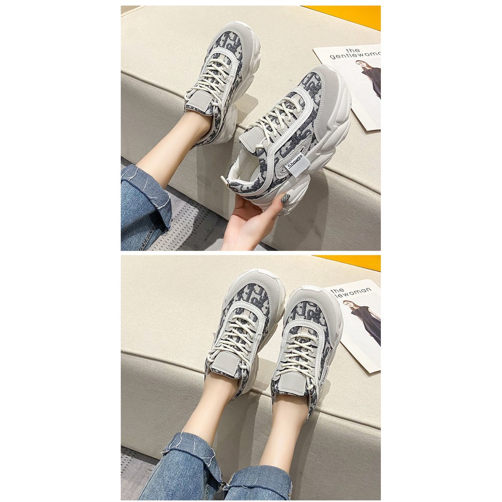GIÀY SNEAKERS NỮ 2 MÀU. ĐỘN ĐẾ 5PHÂN TĂNG CHIỀU CAO. TRẺ TRUNG NĂNG ĐỘNG,DỄ PHỐI ĐỒ. | BigBuy360 - bigbuy360.vn