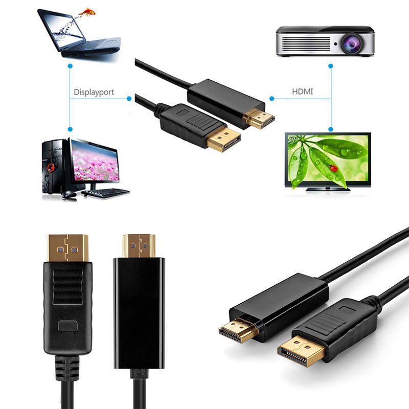 Cáp chuyển 6FT 1.8m Display Port DP sang HDMI cho PC / HDTV