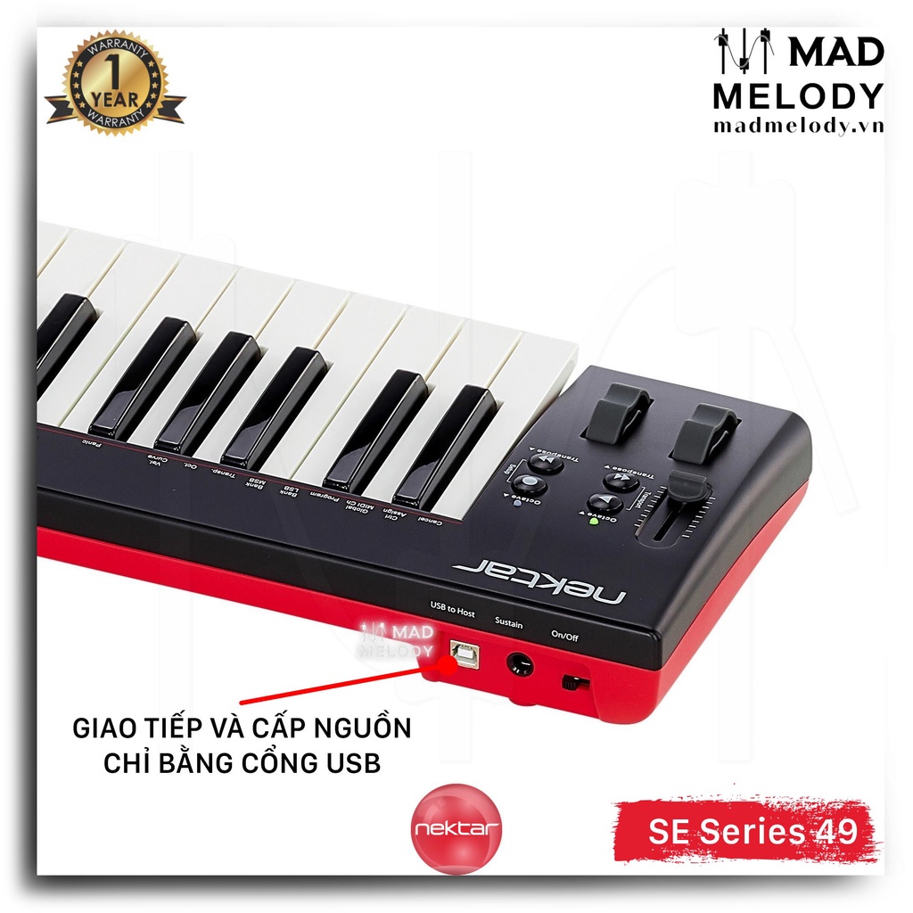 Nektar SE49 49-Key USB MIDI Keyboard Controller (Đàn soạn nhạc 49 phím, Brand New)