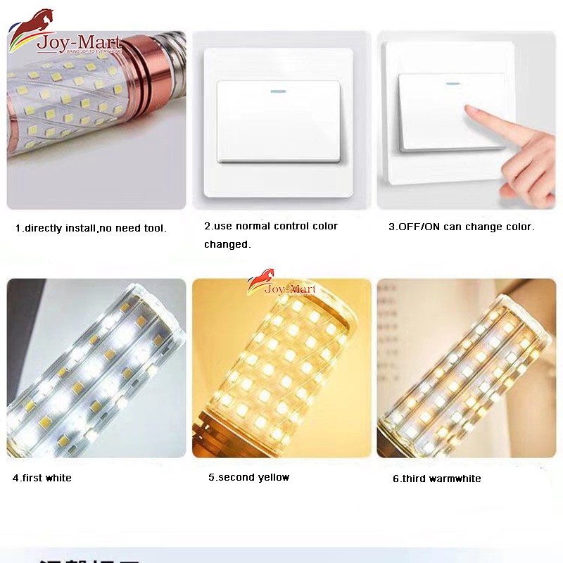 Bóng Đèn LED 3 Màu Tiện Dụng Siêu Sáng E27 E14 Công Suất 12w 16w 18w AC 220v Thay Đổi Ánh Sáng Vàng Trắng Trung Tính