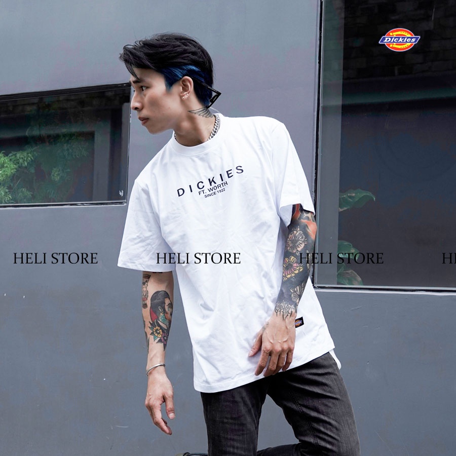 Áo thun nam nữ unisex Dickies basic in ngực, chất cotton 100% chính hãng - Helistore