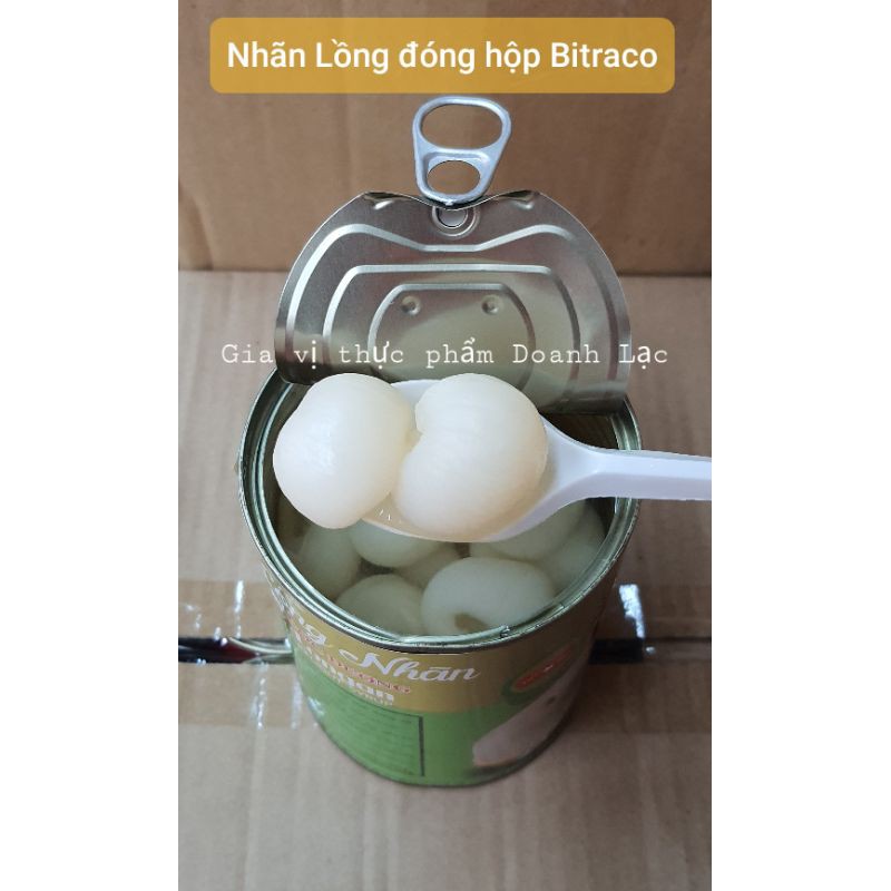 [Bitraco] Loại 1. Nhãn lồng ngâm nước đường / nhãn lon 565gr👍Trái giòn, dày, ngọt thanh🍨Topping trà sữa, cocktail