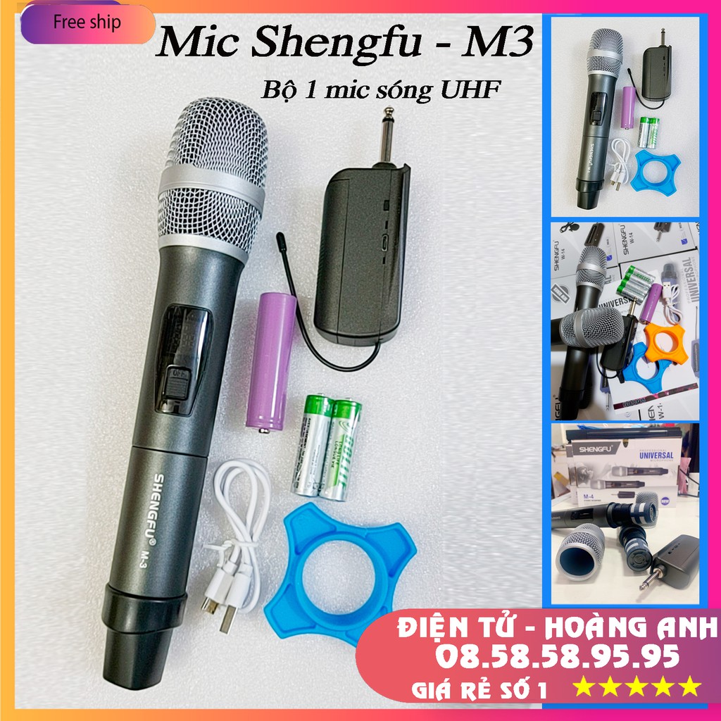 Mic karaoke đa năng Shengfu - W10 (2 mic) W8 (1 mic) M3 - M4