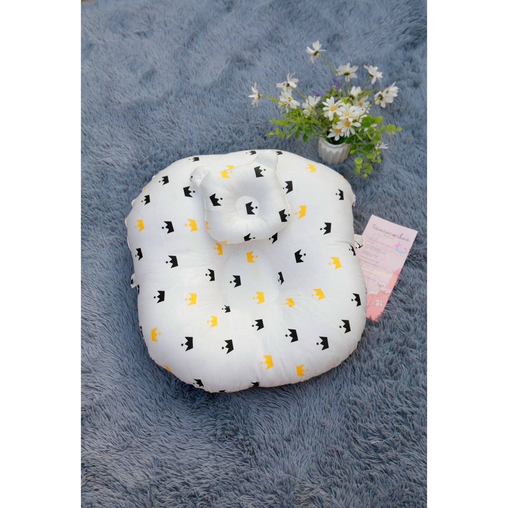 Đệm Chống Trào Ngược Cho Bé( Tặng Kèm Gối Chống Bẹp đầu ), Gối Tập Ngồi Cho Bé