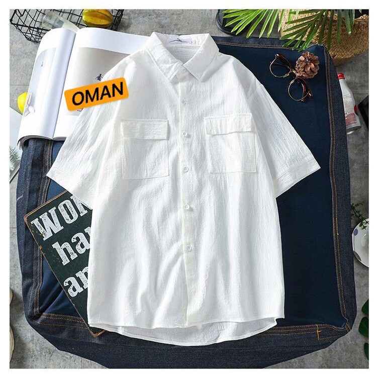 Áo sơ mi nam cộc tay có cổ, áo đũi nam cao cấp, thời trang OMAN SM33 | BigBuy360 - bigbuy360.vn