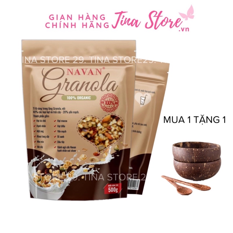 Ngũ cốc hạt granola navan 500gr ăn kiêng dinh dưỡng giúp cung cấp chất sơ , giảm cân , đẹp da và dinh dưỡng,tinastore29