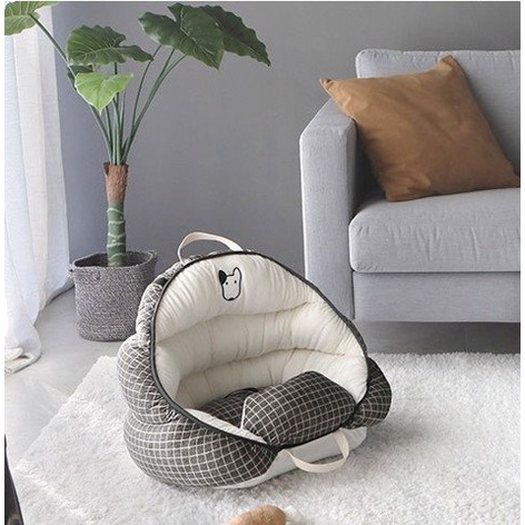 Nệm ngủ tròn đặt ghế ôtô cho thú cưng