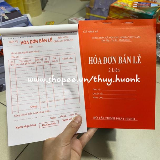 Sale Hoá đơn bán lẻ 2 liên loại xịn (1 quyển)