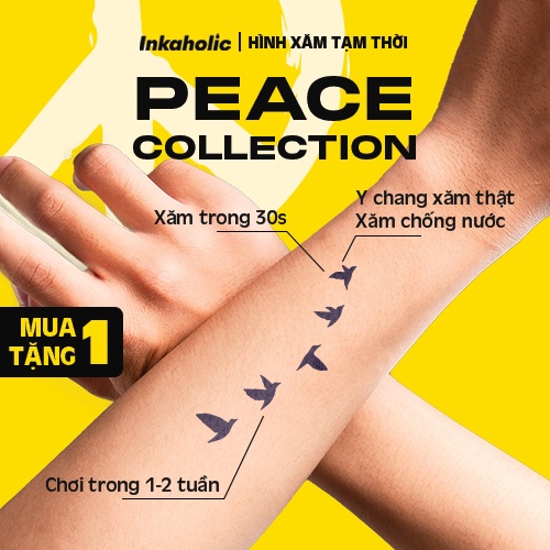 Hình xăm dán tạm thời 15 ngày Inkaholic - xăm giả đẹp & ngầu y xăm thật, chống nước 100