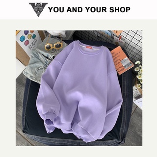 Áo Nỉ sweater trơn YAYSHOP unisex nam nữ chất nỉ cotton mềm mịn nhiều màu
