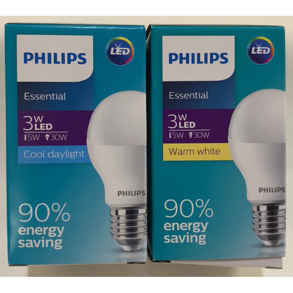 Bóng đèn Philips LED Essential 3W E27 A60 - Ánh sáng trắng / Ánh sáng vàng | BigBuy360 - bigbuy360.vn