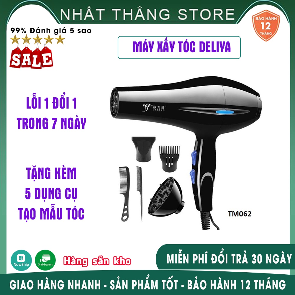 Máy sấy tóc 2 chiều tặng 5 món phụ kiện, đầu thổi TM062