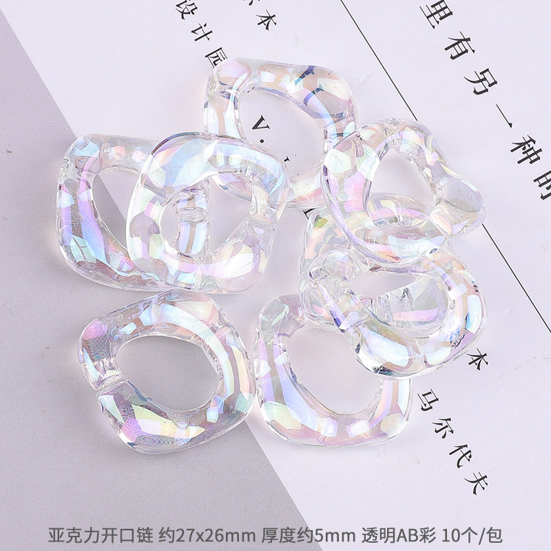 Bộ 10 Mắt Xích Acrylic Trộn Lẫn Màu Dùng Để Làm Bông Tai / Túi Xách / Phụ Kiện