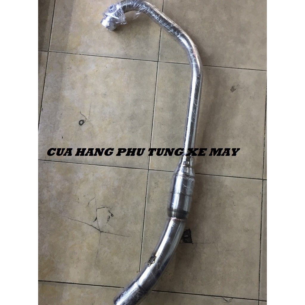 Cổ Pô Inox Bầu hơi gắn Lon Pô kiểu cho xe Exciter 135/ Exciter 150/ Honda Winner 150/ Raider Fi/ Satria/ Fz/ Sonic