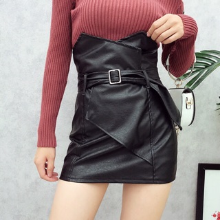 Chân váy da kèm đai quảng châu