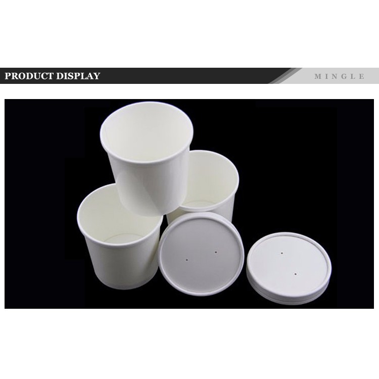 Cốc/Tô/Hũ/hộp đựng kem giấy tráng PE 2 mặt chuyên dụng 12oz/350ml, có nắp