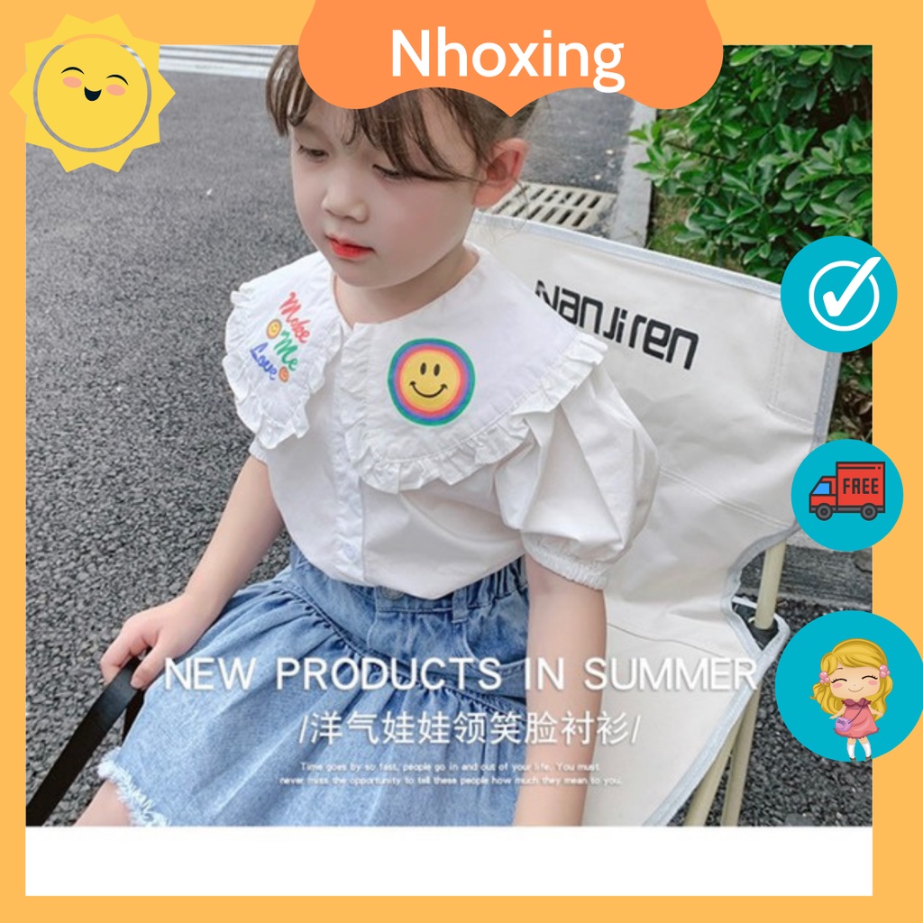 Sét áo sơ mi và chân váy jean cho bé gái size 8-24kg