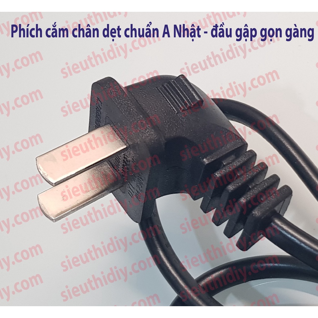 Dây nguồn AC phích gập 2 đầu 90 độ - chống nhiễu