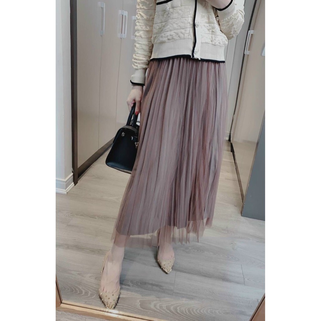 Chân váy lưới xếp ly dáng dài chân váy xinh | BigBuy360 - bigbuy360.vn