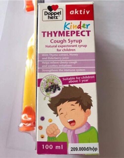(Hàng nhập khẩu chính hãng ,Đức) Siro ho DoppelHerz Kinder Thymepect (hỗ trợ giảm ho cho trẻ từ 1 tuổi...)
