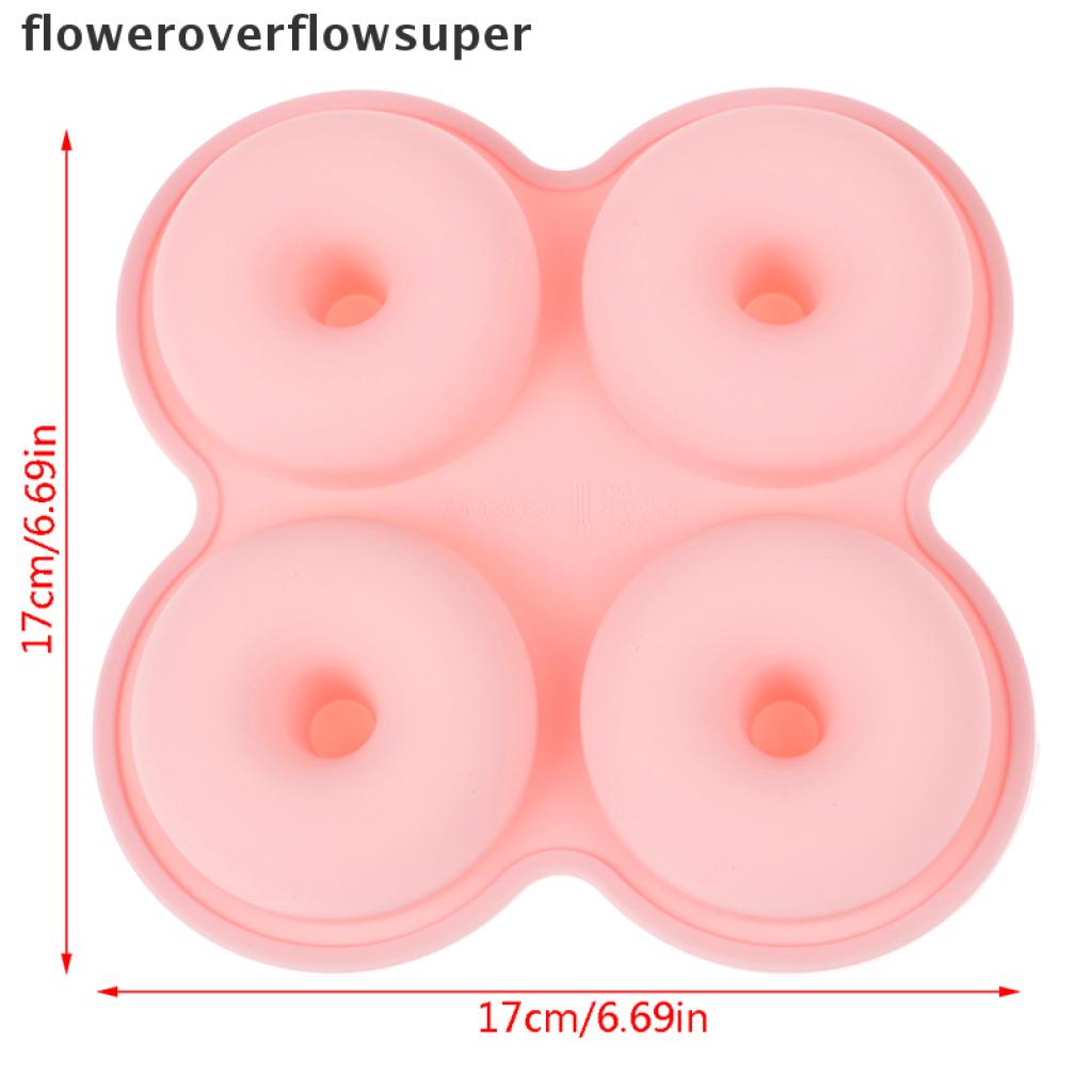 Bộ 4 Khuôn Silicone Làm Bánh Donut Chống Dính Kèm 4 Khuôn Làm Bánh Donut