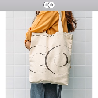  Túi tote túi vải canvas cao cấp unisex nam nữ thời trang in logo Casual Outfits size vừa