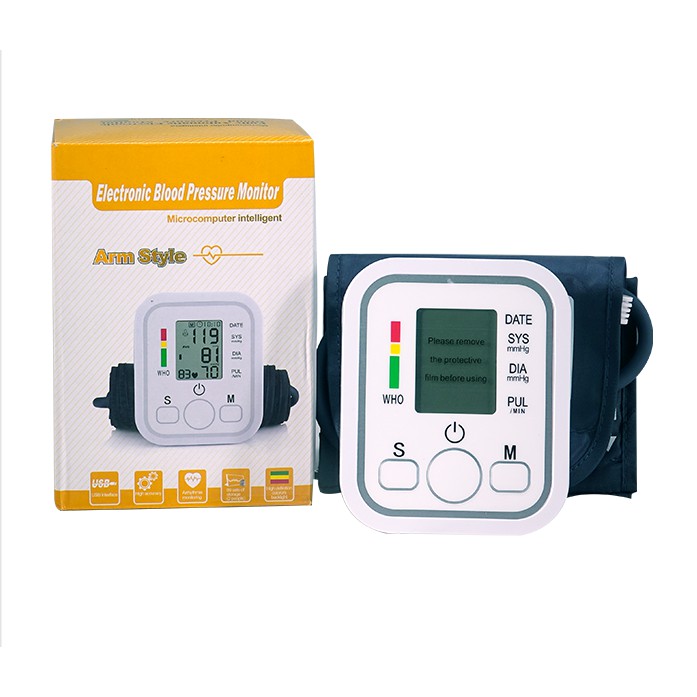 Máy đo huyết áp 💓FREESHIP💓 Dụng đo huyết áp Arm Style, máy đo nhịp tim và huyết áp tiện lợi giúp bảo vệ sức khỏe 2435