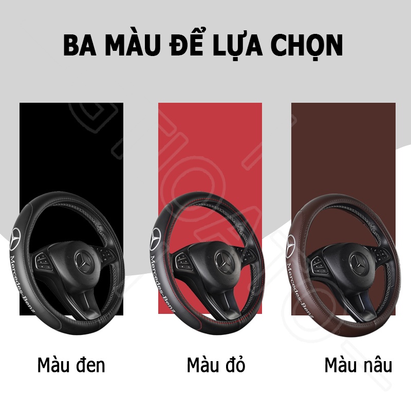 GTIOATO Bọc Vô Lăng Ô Tô BọC Vô LăNg Da BọC Vô LăNg Oto Vô LăNg Xe Ô Tô Trang Trí NộI ThấT Ô Tô Phụ KiệN Xe HơI Cho Mercedes Benz W204 G63 GLC C200 W205 C300 AMG GLC300 E300 W213 W212