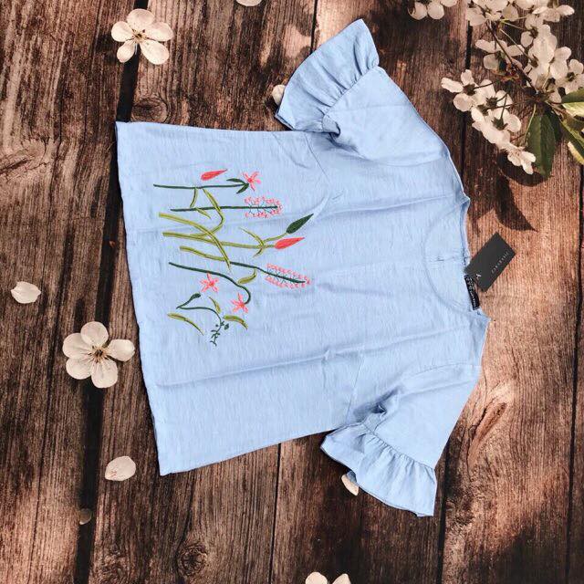 Áo kiểu thêu hoa hàng vnxk