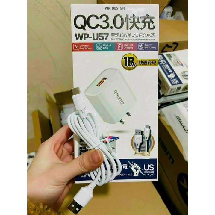 BỘ DÂY + CỦ SẠC NHANH WP - U57 SIÊU XỊN