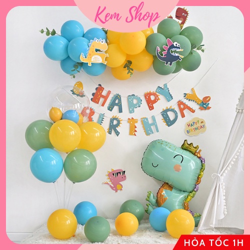Dây Chữ Happy Birthday Chủ Đề Khủng Long Trang Trí Sinh Nhật Cho Bé - Kem Shop K14