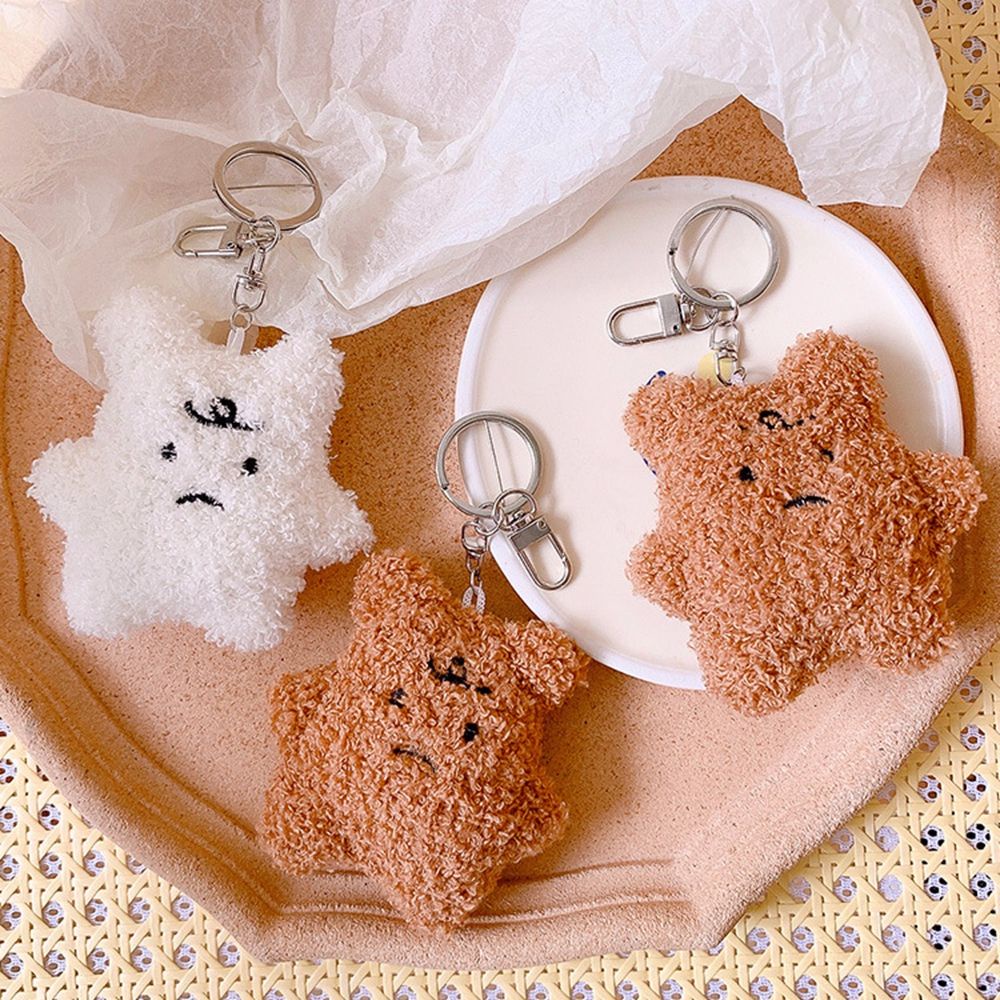 Móc khóa mặt gấu hoạt hình mềm mại nhiều màu sắc tùy chọn đáng yêu