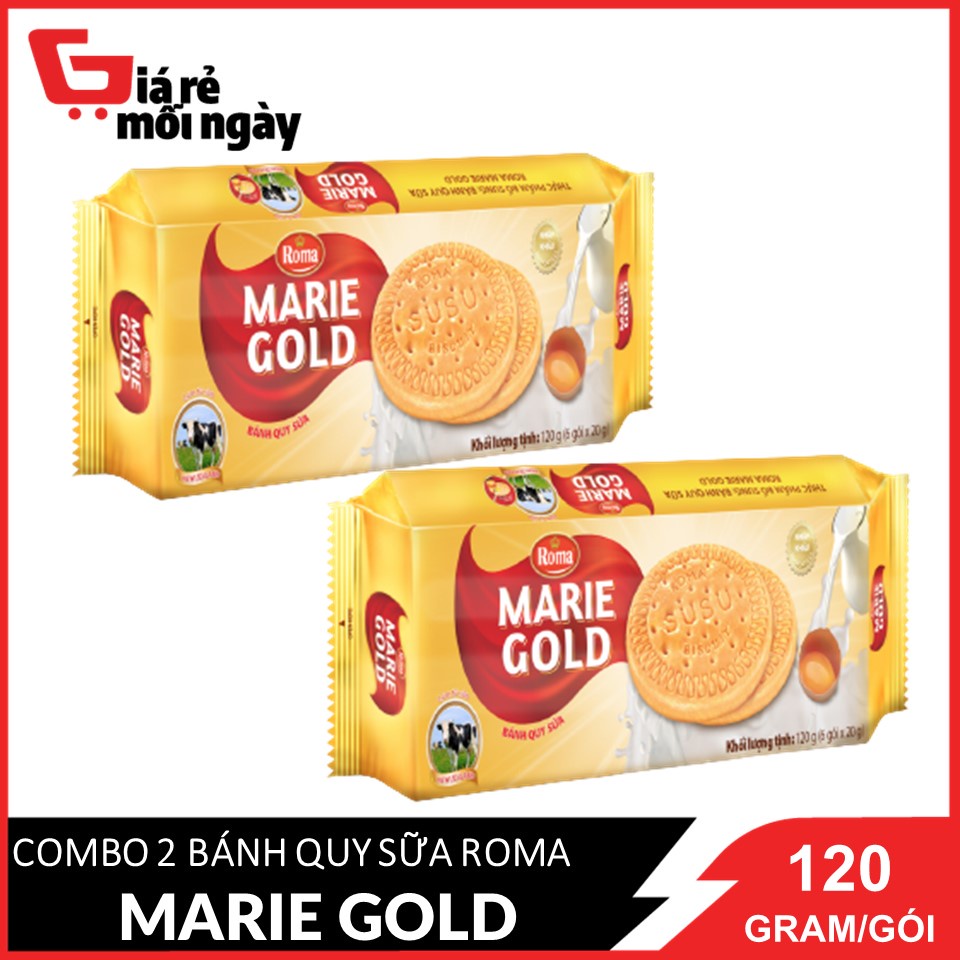 Combo 2 Bánh quy sữa Roma Marie Gold 120gX2