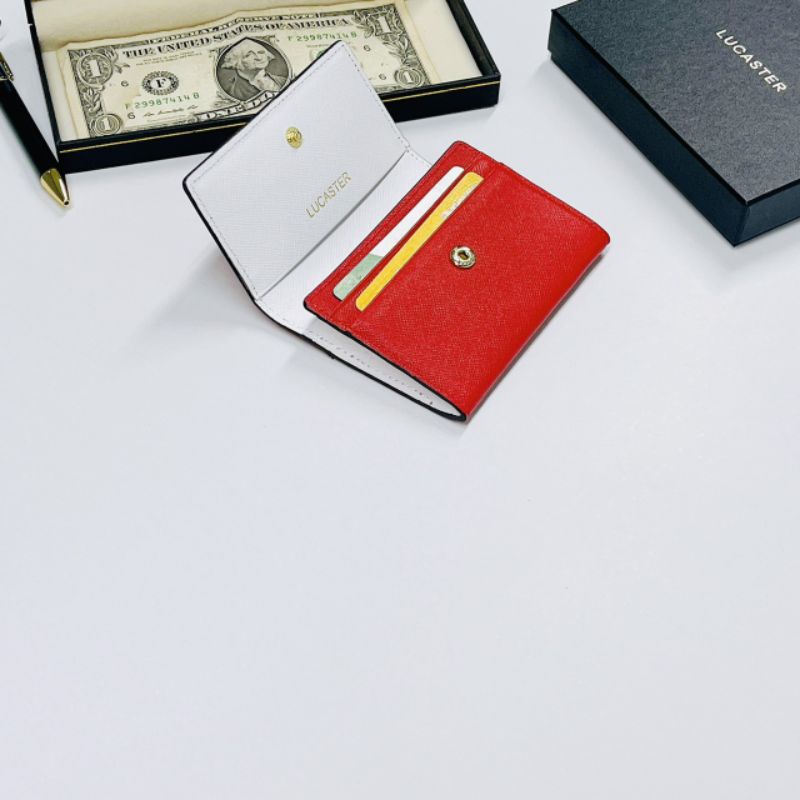 Ví nữ phong cách hiện đại trẻ trung đựng thẻ nhỏ gọn cardholder KATE da safiano nhập khẩu BH-12 tháng