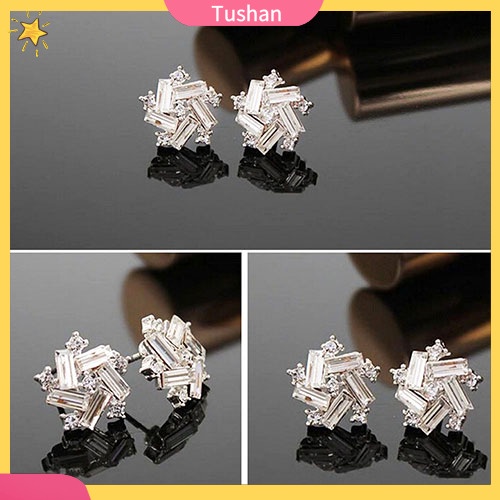 Đôi khuyên tai đính đá phong cách sang trọng thanh lịch dành cho nữ