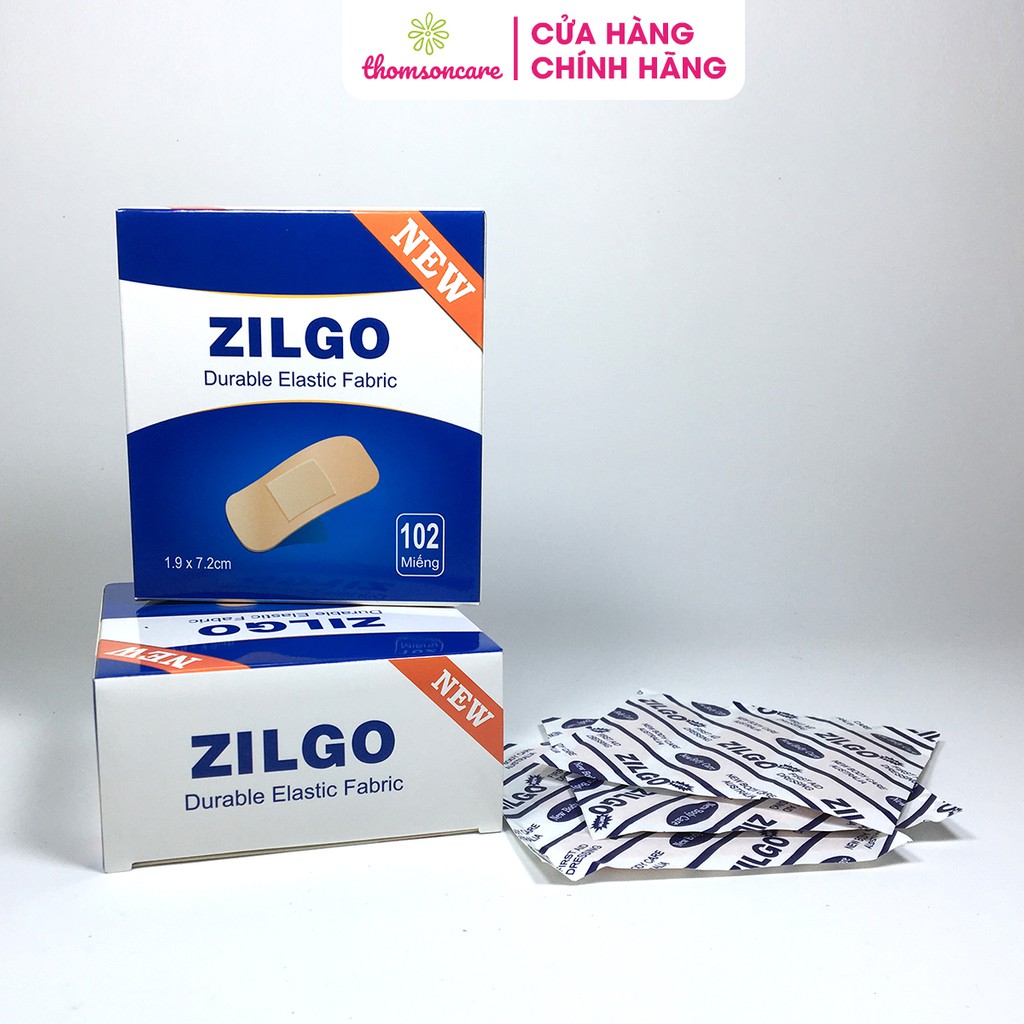 Băng cá nhân Zilgo 102 miếng - Băng vết thương nhỏ, mụn trứng cá