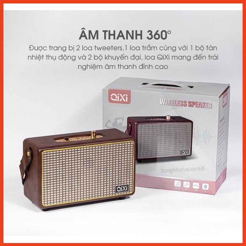 Loa Bluetooth Qixi SK-2025 Âm Thanh Siêu Đỉnh Tích Hợp Cổng Micro 6.5 Karaoke Micro Không Dây Bảo Hành 12 Tháng