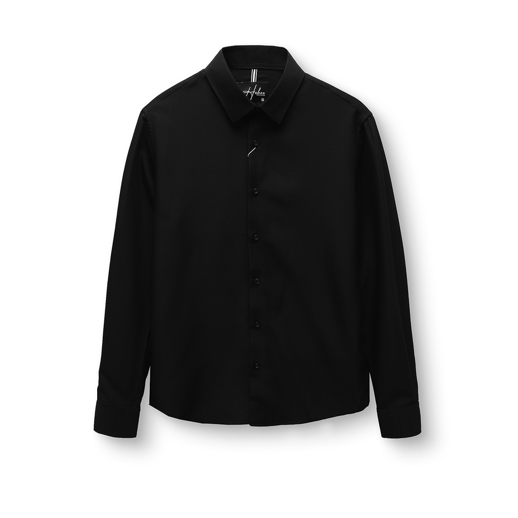 Áo sơ mi nam dài tay HEBOZ chất vải gân xéo nhỏ mềm mịn ít nhăn, 4 màu trơn basic slimfit - 00001064